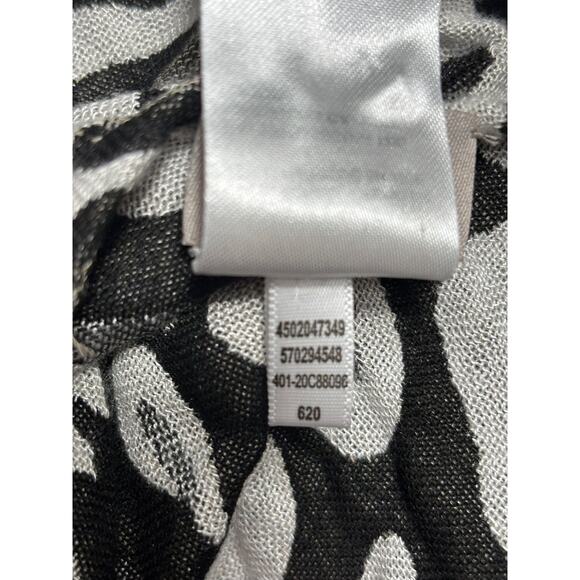 Chico's Leopard Print Ruana Wrap Womens OS Black Gray Jacquard Topper Bohemian - Picture 5 of 7